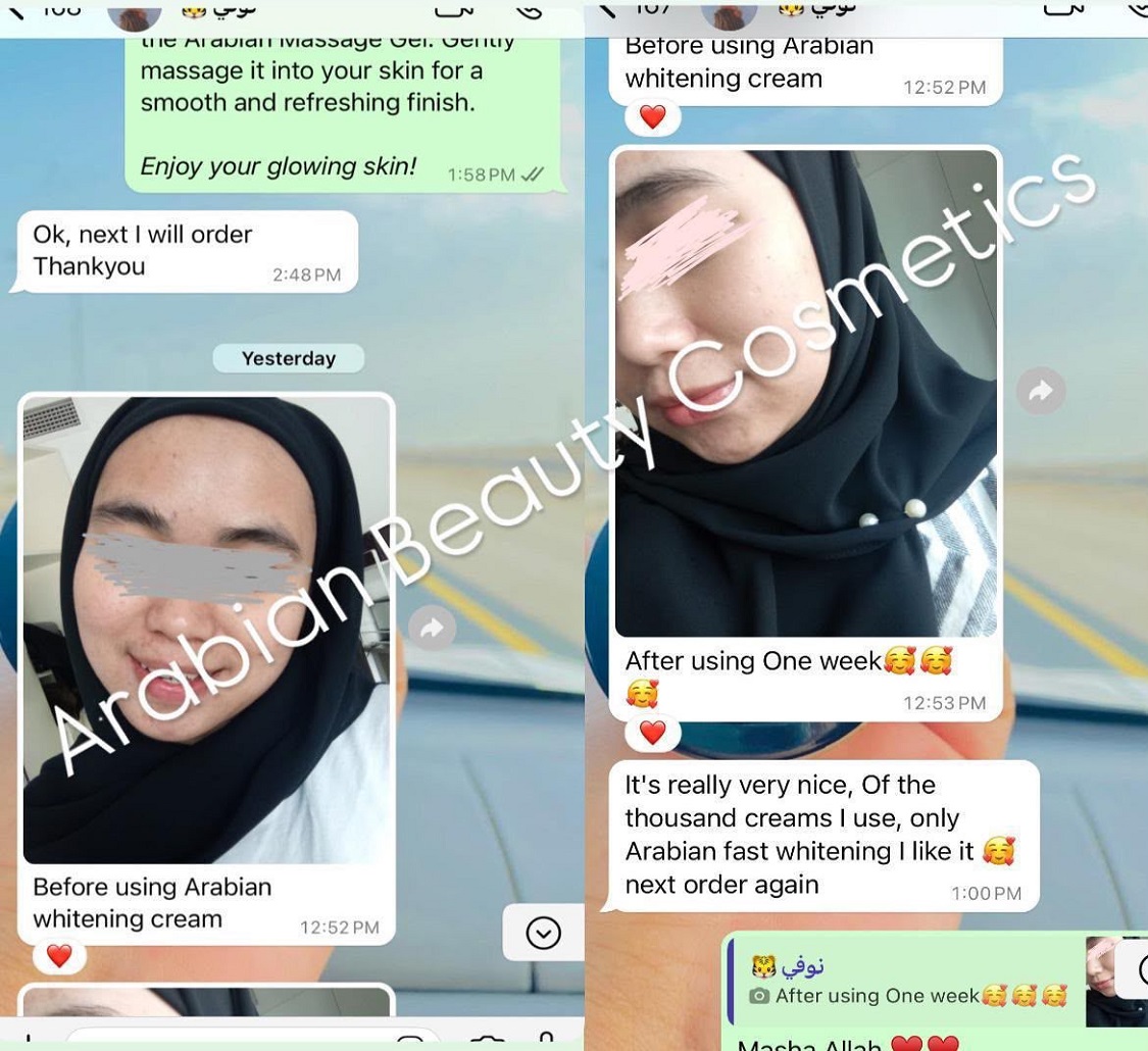 Customer WhatsApp review screenshot